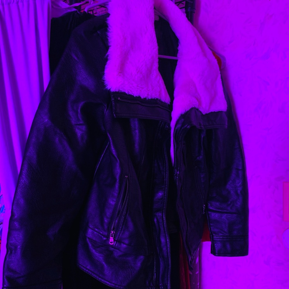 Fur lined Leather Jacket